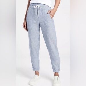 Athleta Chambray Blue linen jogger